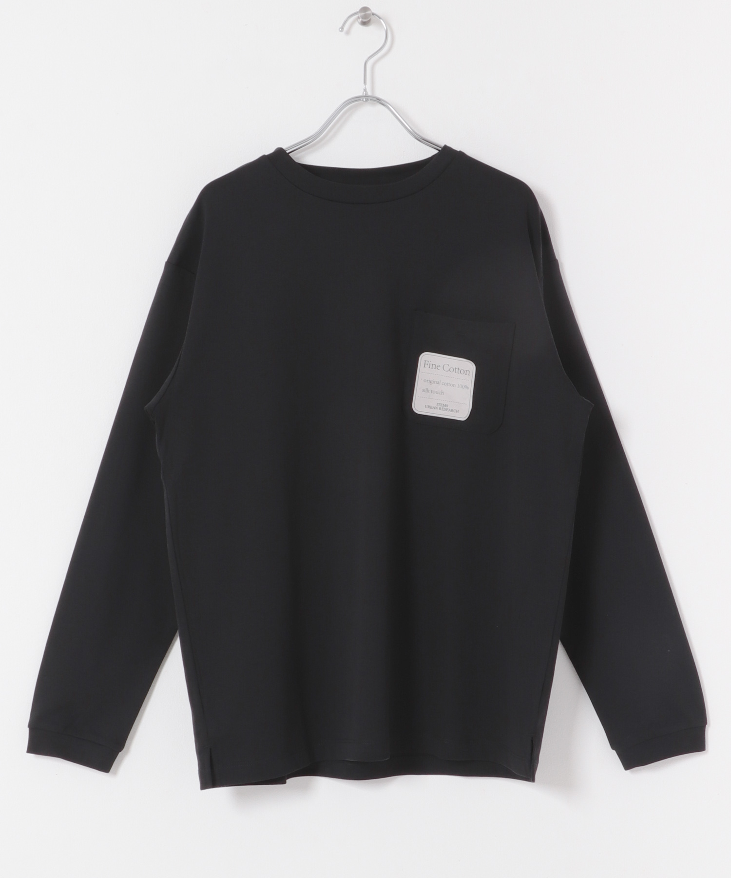 Fine Cotton クルーネック カットソー BLK M